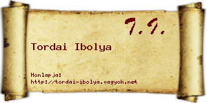 Tordai Ibolya névjegykártya